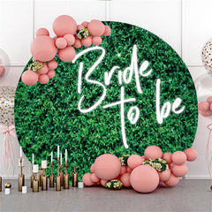 Feuilles vertes simples Bride To Be Round Toile de fond de mariage