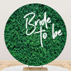 Feuilles vertes simples Bride To Be Round Toile de fond de mariage