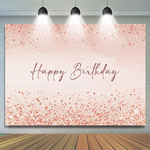 Toile de Fond joyeux anniversaire paillettes roses simples pour fille