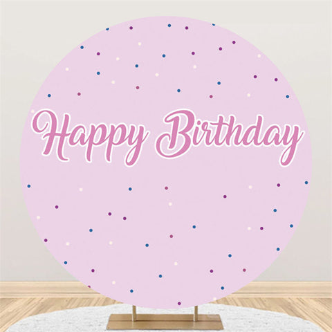 Toile de fond ronde joyeux anniversaire thème rose simple pour fille