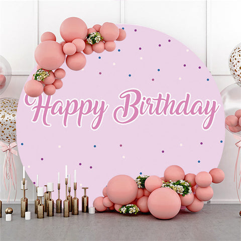 Toile de fond ronde joyeux anniversaire thème rose simple pour fille