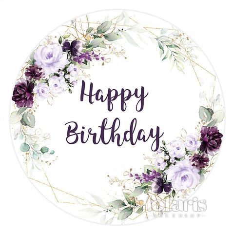 Simple avec toile de fond joyeux anniversaire rond floral