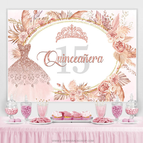 Léger bébé doux rose diamant 15e anniversaire toile de fond