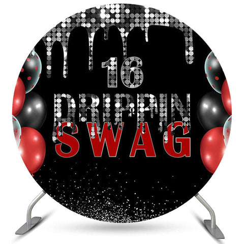 Toile De Fond Joyeux Anniversaire Argent Et Noir Swag 16ème Rond