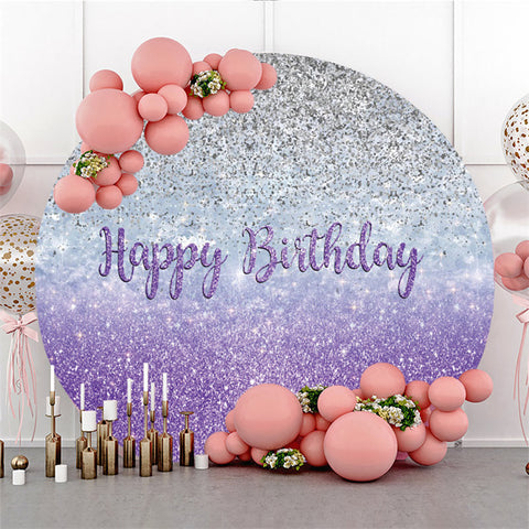 Fond De Joyeux Anniversaire Rond De Paillettes Argent Et Violet