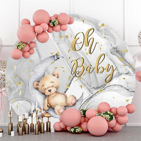 Cercle argenté Oh Baby Bear, décors ronds pour fête prénatale