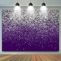 Toile de fond de décoration de fête d'anniversaire violet paillettes argentées
