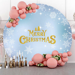 Flocon De Neige Et Or Joyeux noël Cercle Toile De Fond