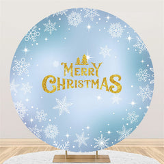 Flocon De Neige Et Or Joyeux noël Cercle Toile De Fond
