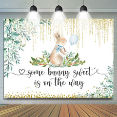 Certains Bunny Sweet est sur le chemin toile de fond de douche de bébé