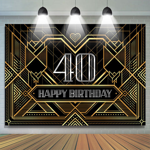 Lignes spéciales Silver Happy 40th Birthday Backdrop