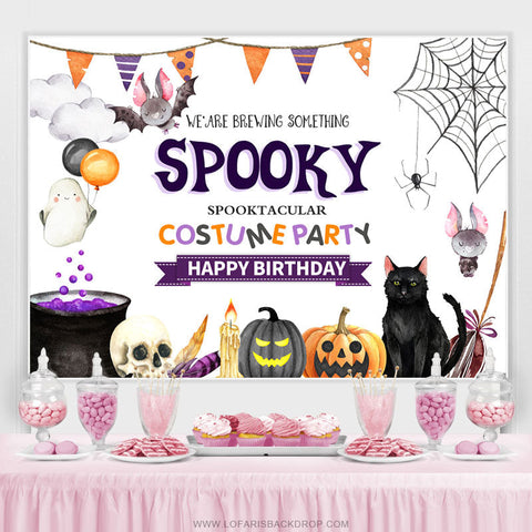 Spooky Costume Party Halloween Joyeux Anniversaire Toile de Fond