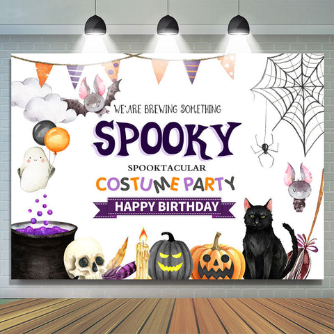 Spooky Costume Party Halloween Joyeux Anniversaire Toile de Fond