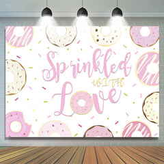 Saupoudré d'amour Toile de fond de fête d'anniversaire Sweet Donut