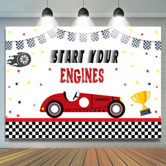 Srart Your Engines Fond de joyeux anniversaire sur le thème de la voiture