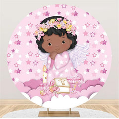 Étoiles cercle ange rose rond décors de fête