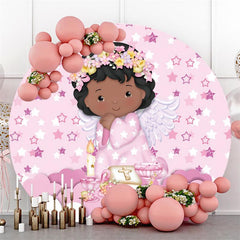 Étoiles cercle ange rose rond décors de fête