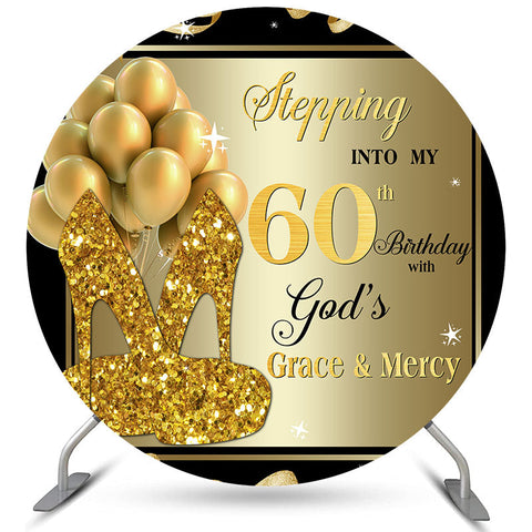 Entrez dans mon 60e anniversaire Grace Mercy Toile de fond ronde