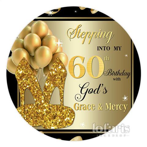 Entrez dans mon 60e anniversaire Grace Mercy Toile de fond ronde