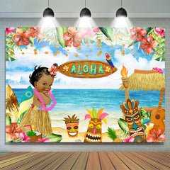 Summer Aloha Luau Party Bord de mer Floral Baby Backdrop