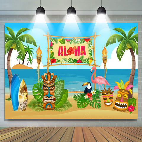 Summer Aloha Photo backgruond Sculpture en bois de plage