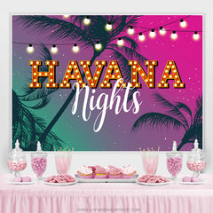 Anniversaire d'été Bannière de toile de fond Happy Havana Nights