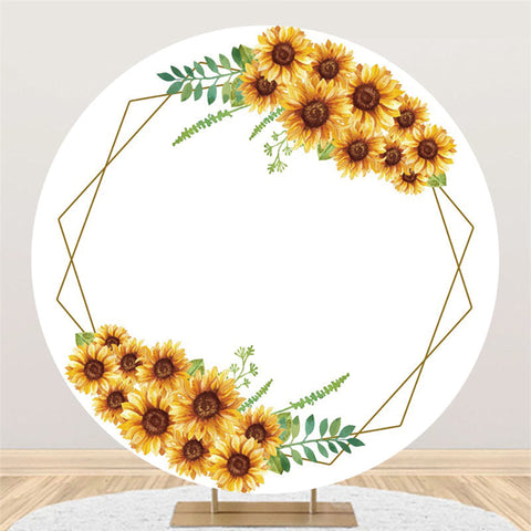 Motif de géométrie de fleur de soleil rond toile de fond d'anniversaire