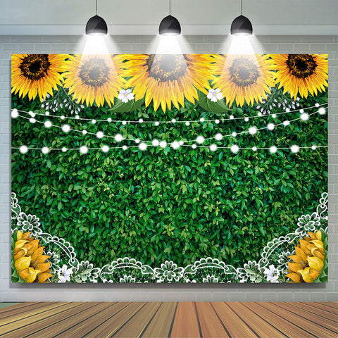 Tournesol Dentelle Vert Feuilles Lumi¨¨res Toiles de Fond pour la F¨ote