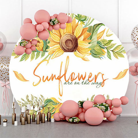 Tournesols sur la toile de fond blanche Baby Shower Way