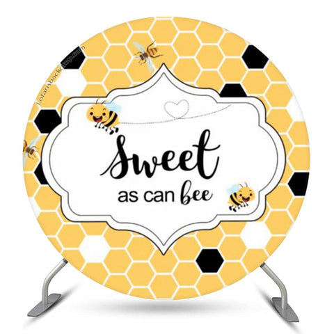 Sweet As Can Bee Toile de fond de douche de bébé ronde miel jaune