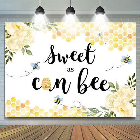 Sweet As Can Bee Toile de fond de joyeux anniversaire sur le thème floral