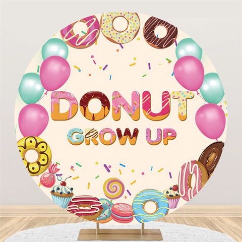 Donut sucré grandir joyeux anniversaire cercle toile de fond