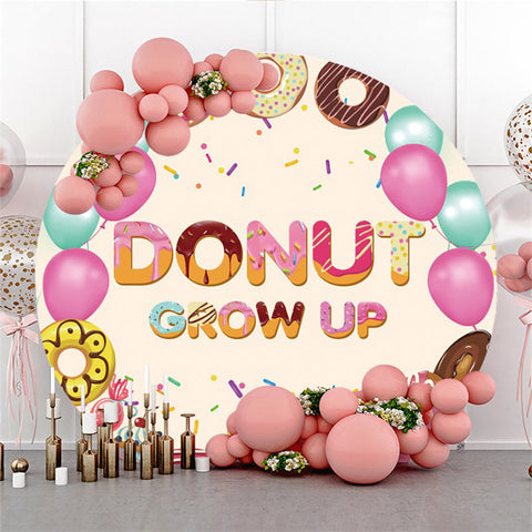 Donut sucré grandir joyeux anniversaire cercle toile de fond