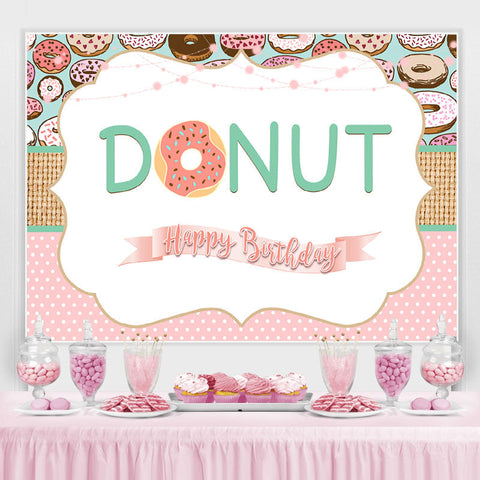 Sweet Donut Joyeux Anniversaire Toile de Fond Pour Fille