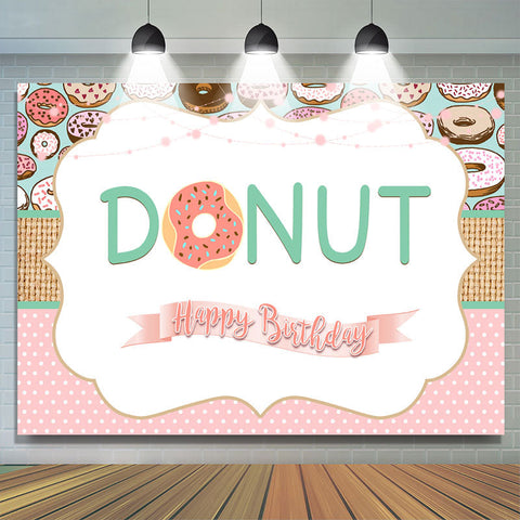 Sweet Donut Joyeux Anniversaire Toile de Fond Pour Fille