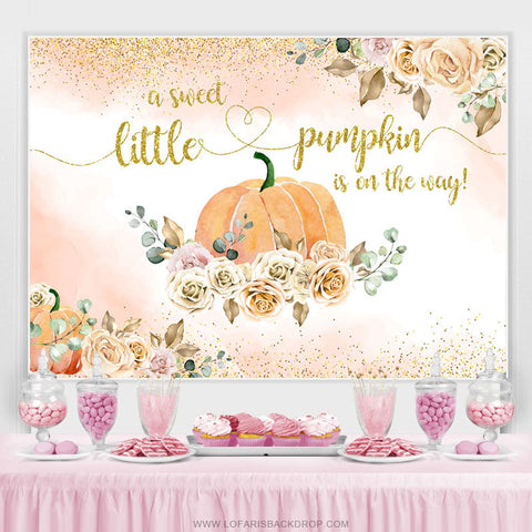 Sweet Floral Pumpkin est sur le chemin Baby Shower Backdrop