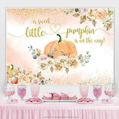 Sweet Floral Pumpkin est sur le chemin Baby Shower Backdrop