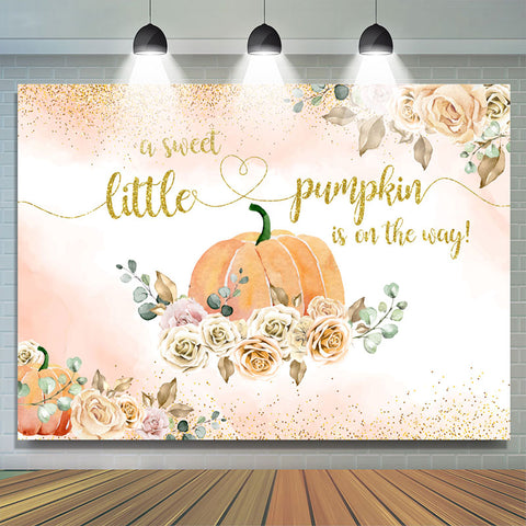 Sweet Floral Pumpkin est sur le chemin Baby Shower Backdrop