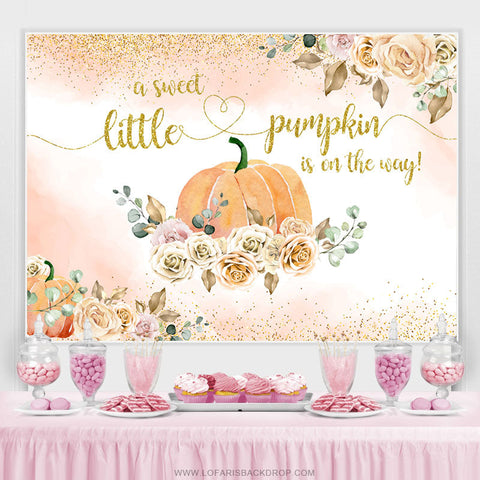 Sweet Little Pumpkin est sur le chemin Baby Shower Backdrop