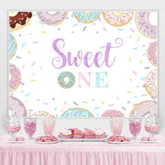 Sweet One Donuts Premier anniversaire Toile de fond simple pour filles