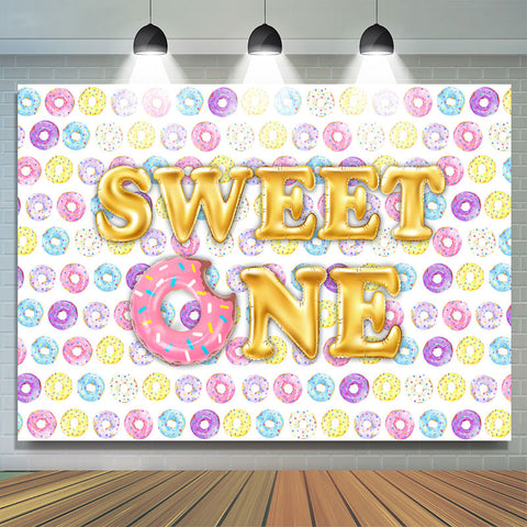 Sweet One With Donuts Thème Joyeux Anniversaire Toile de Fond