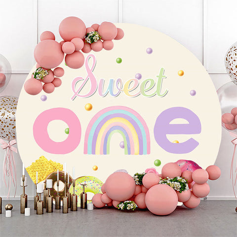 Sweet Rainbow Candy 1er Anniversaire Toile de Fond Ronde