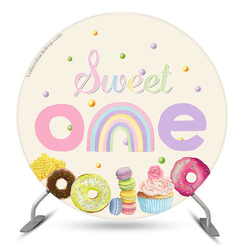 Sweet Rainbow Candy 1er Anniversaire Toile de Fond Ronde