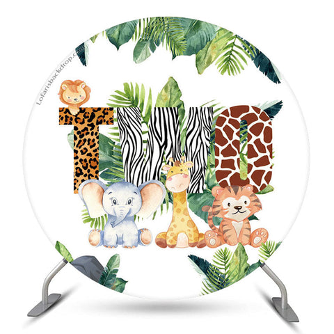 Toile de fond du 2e anniversaire des animaux des bois doux