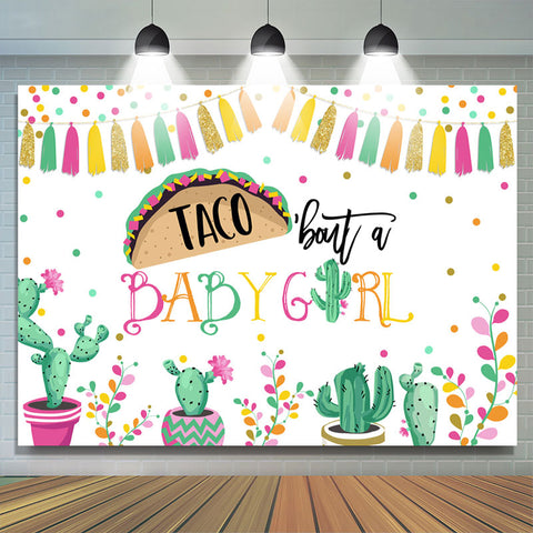 Taco Bout A Baby Girl Cactus Fiesta Toile de fond de douche de bébé