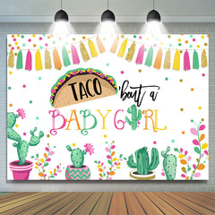 Taco Bout A Baby Girl Cactus Fiesta Toile de fond de douche de bébé