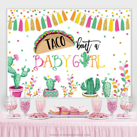 Taco Bout A Baby Girl Cactus Fiesta Toile de fond de douche de bébé