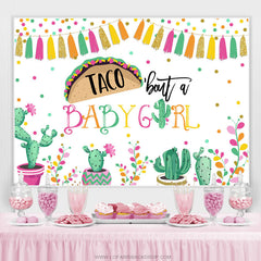 Taco Bout A Baby Girl Cactus Fiesta Toile de fond de douche de bébé