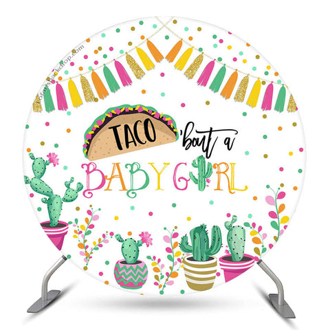 Taco Bout A Baby Girl Gender Reveal Toile de fond ronde