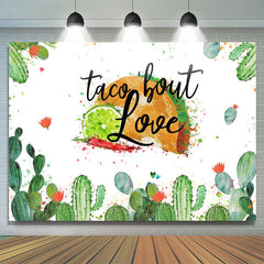 Toile de fond de douche de bébé sur le thème Taco Bout Love And Cactus